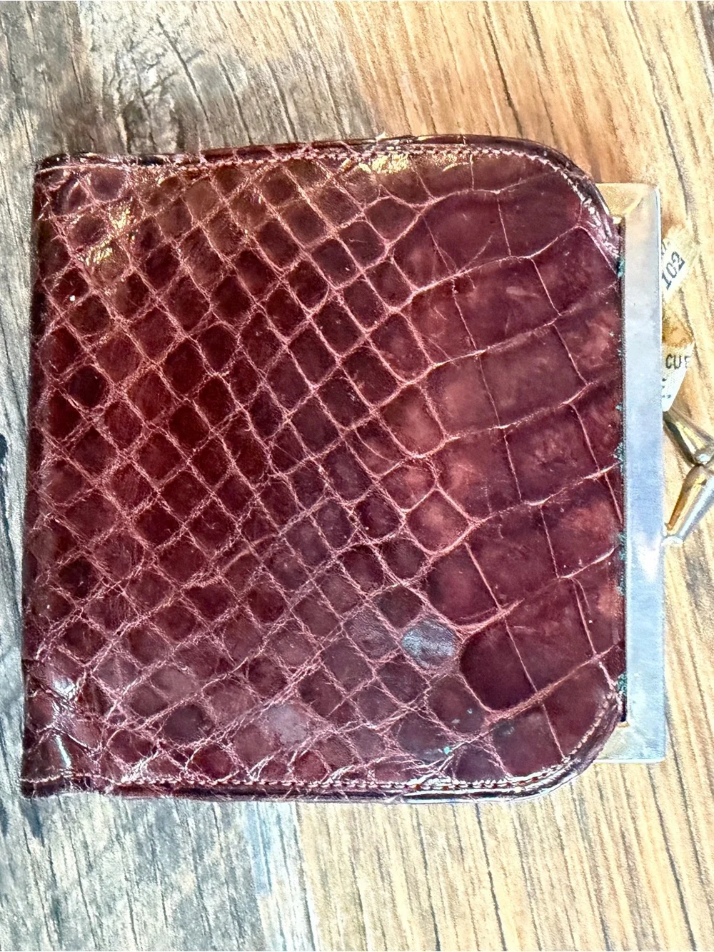 Vintage Genuine Alligator Leather Coin Purse